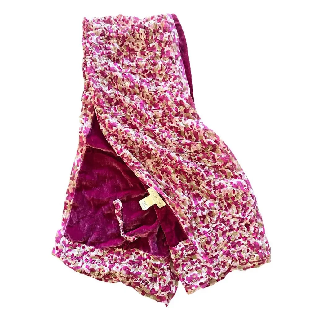 Susan Bristol Ruffled Scarf 100% Silk Lining Cottage Core, Romantic, Vintage